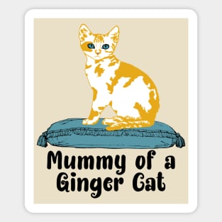 Ginger Cat Sitting on Pillow Magnet